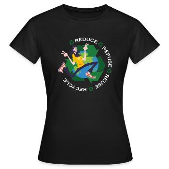 Earth Day Earthday Environmental Protection Environment Nature - Women's T-Shirt - black - Front - AI Model Female 172 dark (172cm)