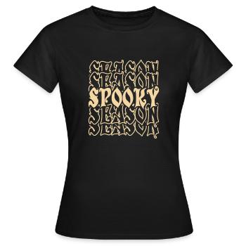 Gruselige Jahreszeit ist da - Frauen T-Shirt - Schwarz - Vorne - AI Model Female 172 dark (172cm)