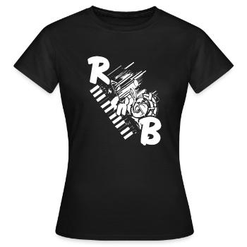 Rn'B Cool Retro Music Lover Designs T-Shirt - Frauen T-Shirt - Schwarz - Vorne - AI Model Female 172 dark (172cm)