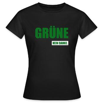 Grüne Nein Danke - Frauen T-Shirt - Schwarz - Vorne - AI Model Female 172 dark (172cm)