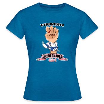Finnish Girl Unbreakable I Finnish Heritage I - Women's T-Shirt - antique blue sapphire heather - Front - AI Model Female 172 dark (172cm)