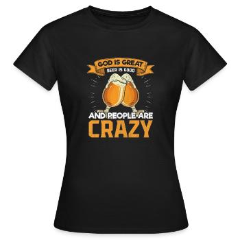 Funny Beer Drinker Beer Drinker Beer Brewer Motif - Women's T-Shirt - black - Front - AI Model Female 172 dark (172cm)