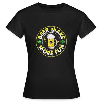 Funny Beer Drinker Beer Drinker Beer Brewer Motif - Women's T-Shirt - black - Front - AI Model Female 172 dark (172cm)