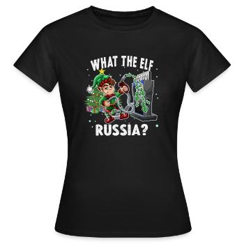 Drôle Elf Pompe à essence Noël Ce que l’Elfe - T-shirt Femme - noir - Devant - AI Model Female 172 dark (172cm)