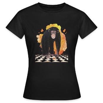 Schimpanse - Frauen T-Shirt - Schwarz - Vorne - AI Model Female 172 dark (172cm)