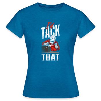 Soudage soudeur vintage que je mettrais en place - T-shirt Femme - bleu saphir antique chiné - Devant - AI Model Female 172 dark (172cm)