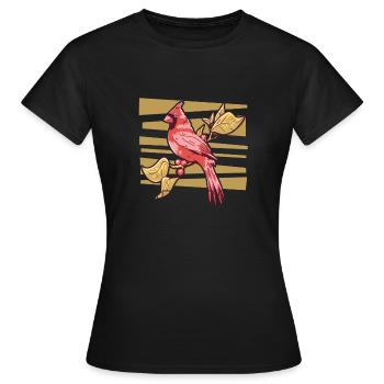 Cardinal Rouge Cardinal Vogel Cardinal Rouge - T-shirt Femme - noir - Devant - AI Model Female 172 dark (172cm)