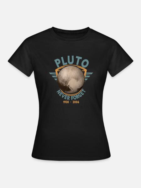 Never Forget Pluto Design Retro Style Funny Space - Frauen T-Shirt - Schwarz