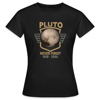 N’oubliez jamais Pluto Design Retro Style Funny Space - T-shirt Femme - noir - Devant - AI Model Female 172 dark (172cm)