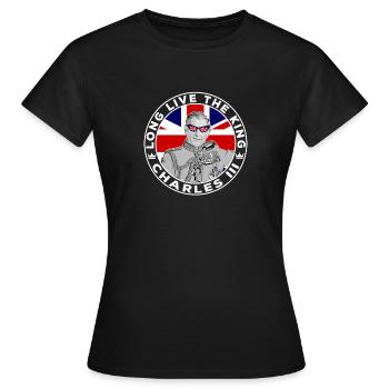 Famille royale britannique Le roi Charles III vive Th - T-shirt Femme - noir - Devant - AI Model Female 172 dark (172cm)