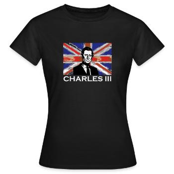 Famille royale britannique Le roi Charles III vive Th - T-shirt Femme - noir - Devant - AI Model Female 172 dark (172cm)