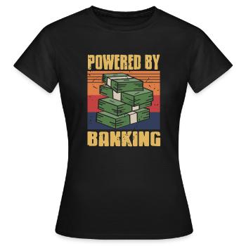 Propulsé par Banking Cool Retro Vintage Banker - T-shirt Femme - noir - Devant - AI Model Female 172 dark (172cm)