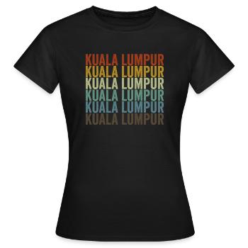Kuala Lumpur Malaysia Retro Vintage - Frauen T-Shirt - Schwarz - Vorne - AI Model Female 172 dark (172cm)
