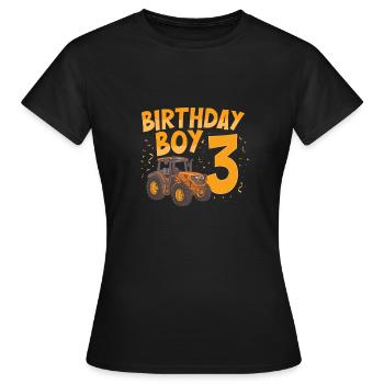 Bithday boy 3 tracteur - T-shirt Femme - noir - Devant - AI Model Female 172 dark (172cm)