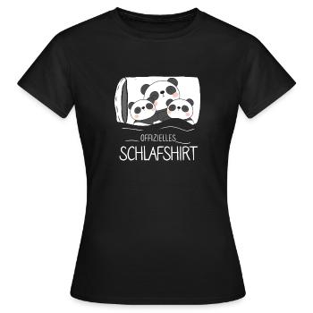 Offizielles Schlafshirt Panda - Frauen T-Shirt - Schwarz - Vorne - AI Model Female 172 dark (172cm)