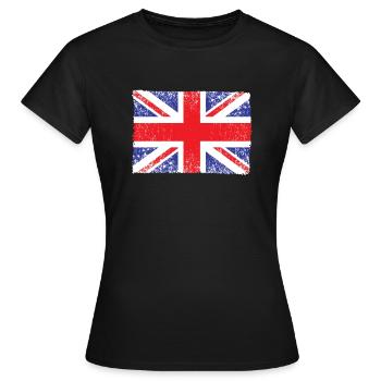 Großbritannien, britische Flagge, Flagge des Vereinigten Königreichs, - Frauen T-Shirt - Schwarz - Vorne - AI Model Female 172 dark (172cm)