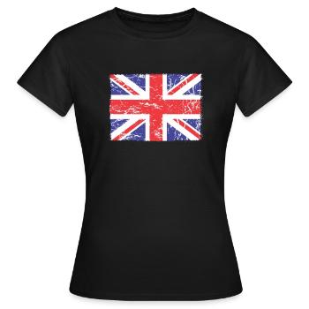 Großbritannien, britische Flagge, Flagge des Vereinigten Königreichs, - Frauen T-Shirt - Schwarz - Vorne - AI Model Female 172 dark (172cm)
