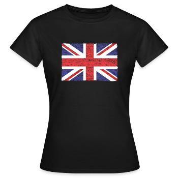 Großbritannien, britische Flagge, Flagge des Vereinigten Königreichs, - Frauen T-Shirt - Schwarz - Vorne - AI Model Female 172 dark (172cm)