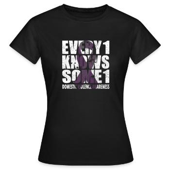 Domestic Violence #Every1KnowsSome1 - Women's T-Shirt - black - Front - AI Model Female 172 dark (172cm)