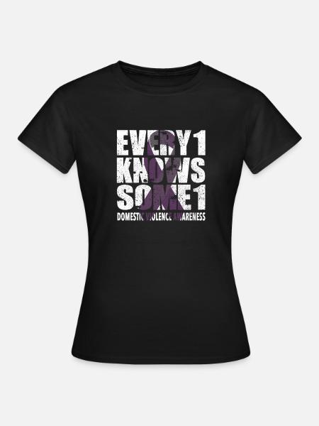 #Every1KnowsSome1 häuslicher Gewalt - Frauen T-Shirt - Schwarz