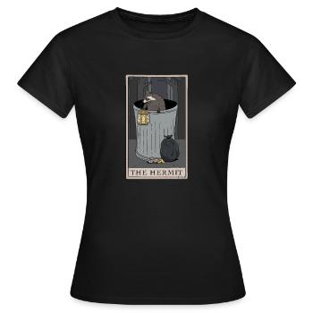 Raccoon Hermit Tarot Card Tarot - Women's T-Shirt - black - Front - AI Model Female 172 dark (172cm)