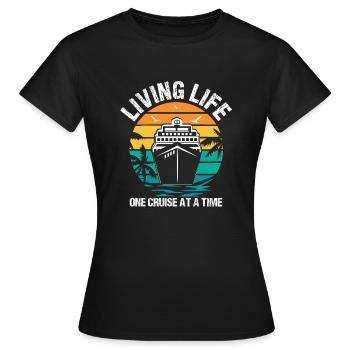 Live Live One Cruise Zu Einem Zeitschiff - Frauen T-Shirt - Schwarz - Vorne - AI Model Female 172 dark (172cm)