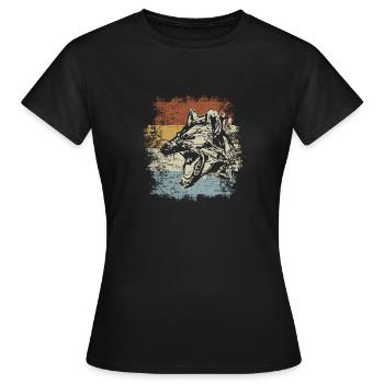 Vintage Hyena Wildlife Africa Safari Animal Hyenas - Women's T-Shirt - black - Front - AI Model Female 172 dark (172cm)