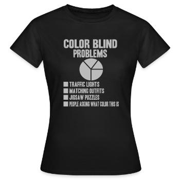 Problèmes de daltonisme Graphique à secteurs Drôle de daltonisme - T-shirt Femme - noir - Devant - AI Model Female 172 dark (172cm)