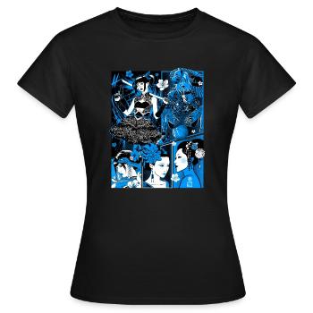geisha manga - Women's T-Shirt - black - Front - AI Model Female 172 dark (172cm)