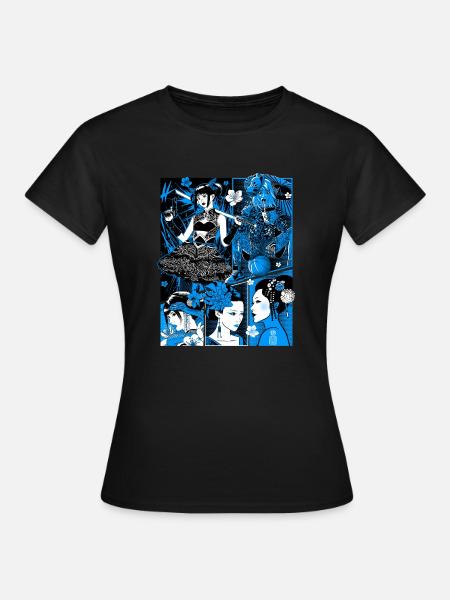 Geisha Manga - Frauen T-Shirt - Schwarz