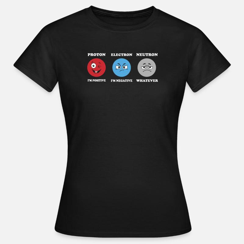 Protonelektronen -Neutron -Witze Science Physics - Frauen T-Shirt - Schwarz