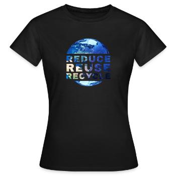 Reduzieren Sie Den Recycle Erdmüll Wiederverwenden - Frauen T-Shirt - Schwarz - Vorne - AI Model Female 172 dark (172cm)