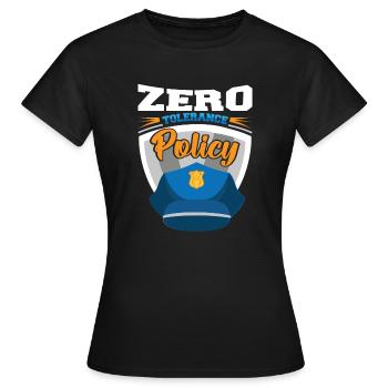 Politique de tolérance zéro Convivialité Casquette de police - T-shirt Femme - noir - Devant - AI Model Female 172 dark (172cm)