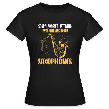 Saxophone Lover Men Jazz Music Marching Band - Frauen T-Shirt - Schwarz - Vorne - AI Model Female 172 dark (172cm)