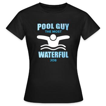 Je suis le leader de la piscine et j’adore les comprimés de chlore - T-shirt Femme - noir - Devant - AI Model Female 172 dark (172cm)
