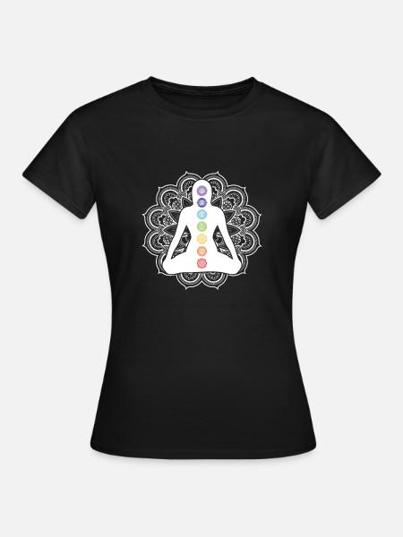 Yoga Meditation Spiritual Body Energy Chakra - Dame-T-shirt - sort