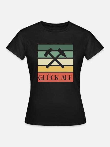 Erzgebirge Glück auf - Frauen T-Shirt - Schwarz