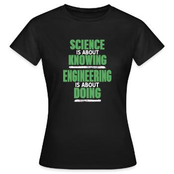 L’ingénierie consiste à faire un cadeau rétro génial - T-shirt Femme - noir - Devant - AI Model Female 172 dark (172cm)