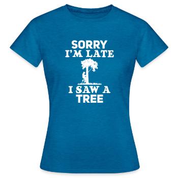 Grimpeur Arboriculteur Bûcheron Arboriculteur - T-shirt Femme - bleu saphir antique chiné - Devant - AI Model Female 172 dark (172cm)