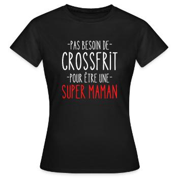 Idee cadeau Maman Pas Besoin de cross frit - T-shirt Femme - noir - Devant - AI Model Female 172 dark (172cm)