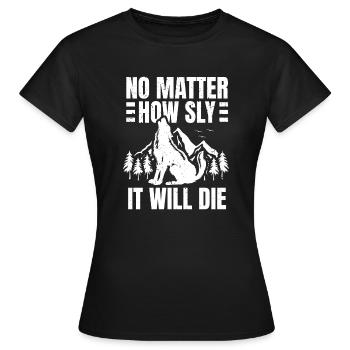 Coyote Jäger - Frauen T-Shirt - Schwarz - Vorne - AI Model Female 172 dark (172cm)