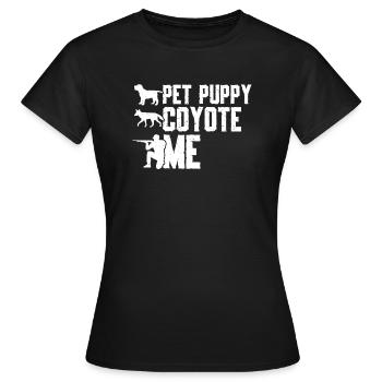 Coyote Jäger - Frauen T-Shirt - Schwarz - Vorne - AI Model Female 172 dark (172cm)