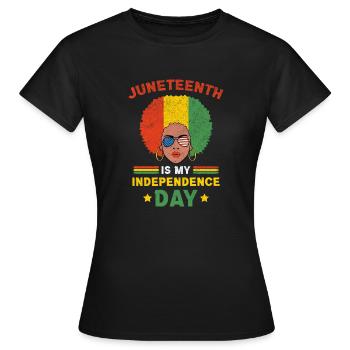 Juneteenth / Tag der Befreiung, Afroamerikanisch - Frauen T-Shirt - Schwarz - Vorne - AI Model Female 172 dark (172cm)