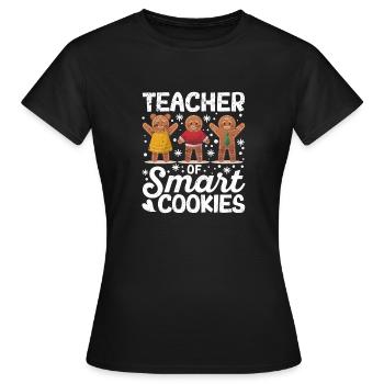 Professeur de Smart Cookies Gingerbread Man Noël - T-shirt Femme - noir - Devant - AI Model Female 172 dark (172cm)
