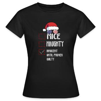 Gentil méchant innocent jusqu’à preuve du contraire - T-shirt Femme - noir - Devant - AI Model Female 172 dark (172cm)
