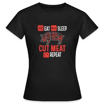 Butcher Butcher Butcher Butcher’s Gift - T-shirt Femme - noir - Devant - AI Model Female 172 dark (172cm)