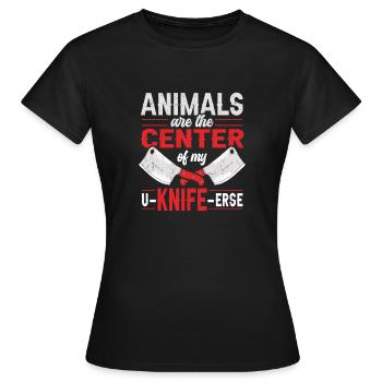 Butcher Butcher Butcher Butcher’s Gift - T-shirt Femme - noir - Devant - AI Model Female 172 dark (172cm)
