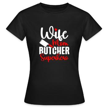Butcher Butcher Butcher Butcher’s Gift - T-shirt Femme - noir - Devant - AI Model Female 172 dark (172cm)