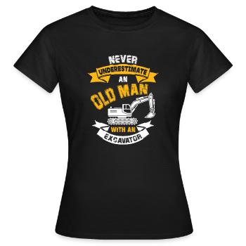 Unterschätze nie einen Baggerfahrer - Frauen T-Shirt - Schwarz - Vorne - AI Model Female 172 dark (172cm)