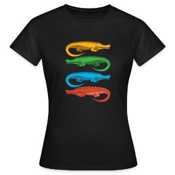 Alligator Alligator Crocodile Crocodile - T-shirt Femme - noir - Devant - AI Model Female 172 dark (172cm)